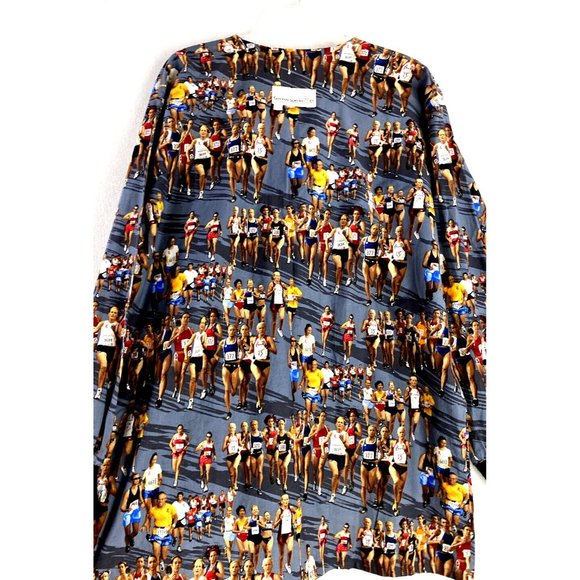 Marathon Running Jogging Sz S Full Button L/S Nurse Medical Vet Scrub Uniform - Picture 6 of 9